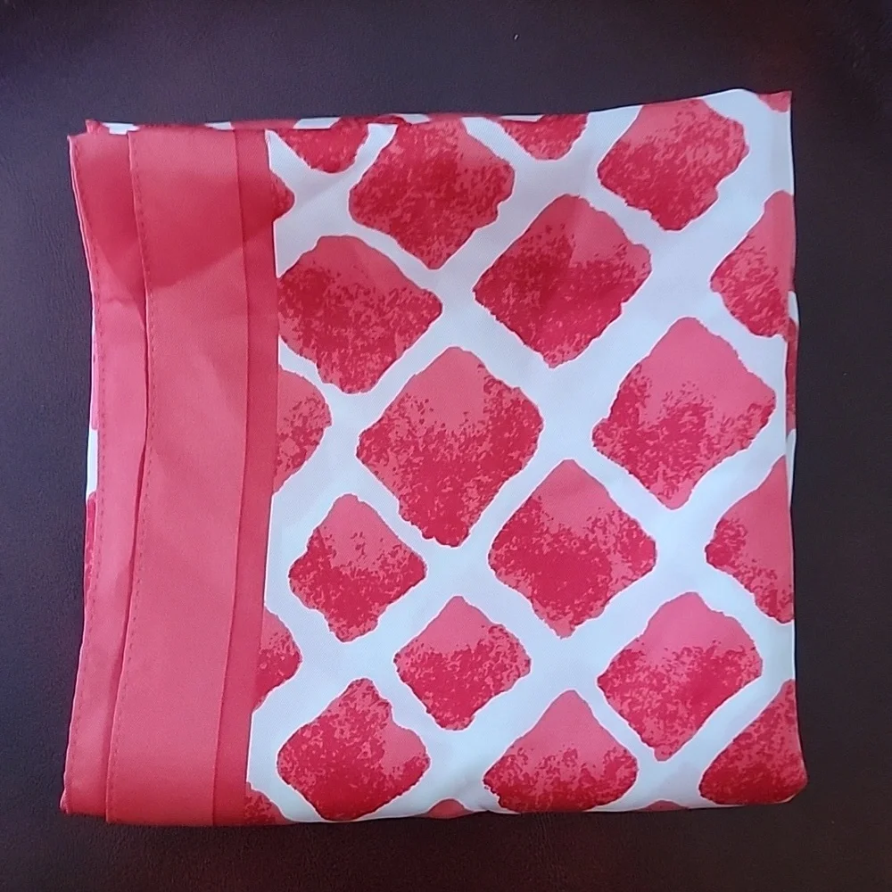 Coach Vintage Pink and White Geometric Scarf
